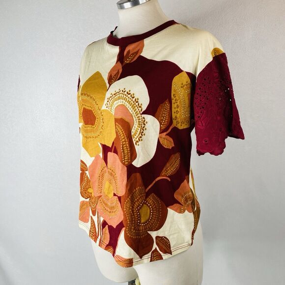 Anthropologie TINY sz XS Retro Floral Tee - Picture 2 of 11